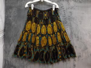 MAXAZRIA COLLECTION Skirt Womens 4 Multicolor Peasant Midi Silk Chiffon Lined